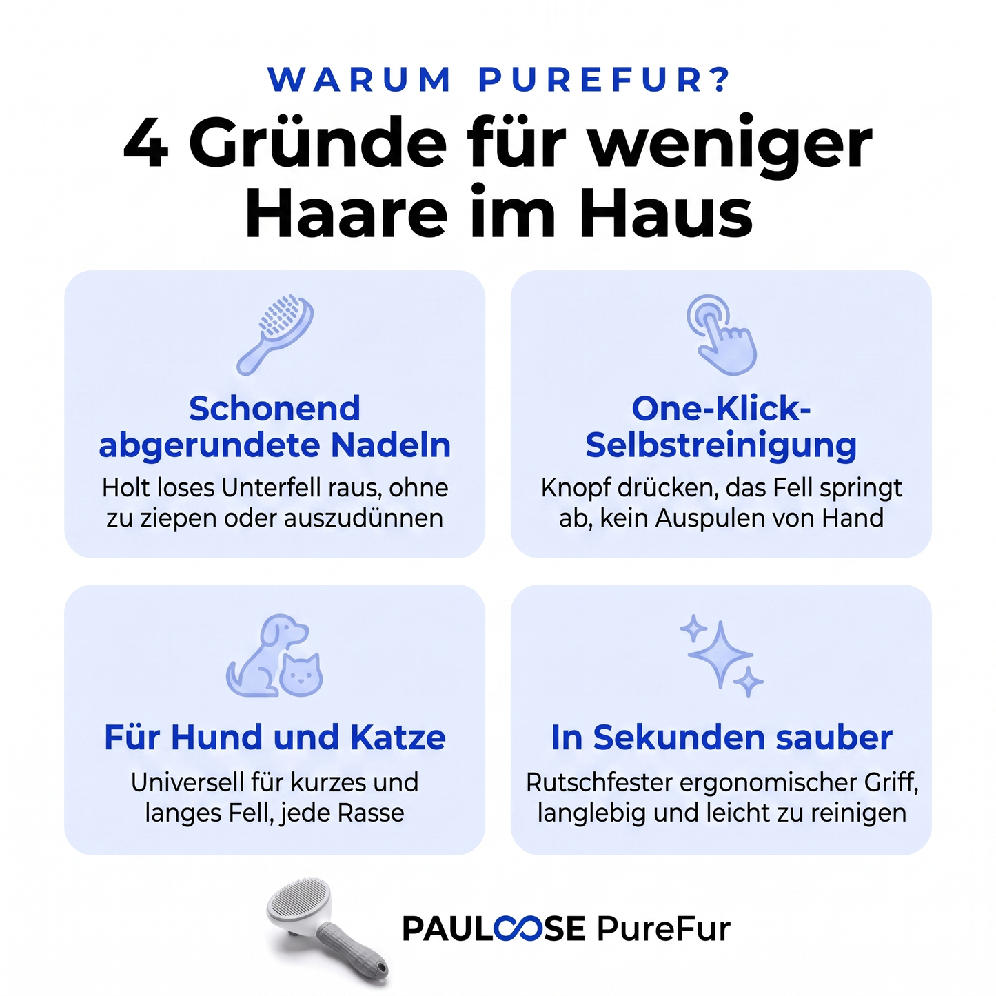 PureFur - Selbstreinigende Fellbürste