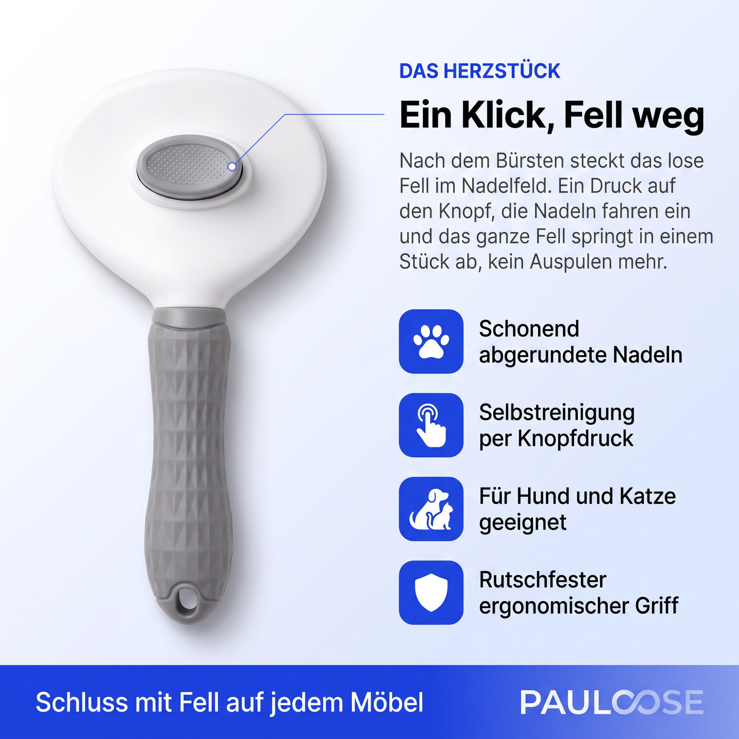 PureFur - Selbstreinigende Fellbürste